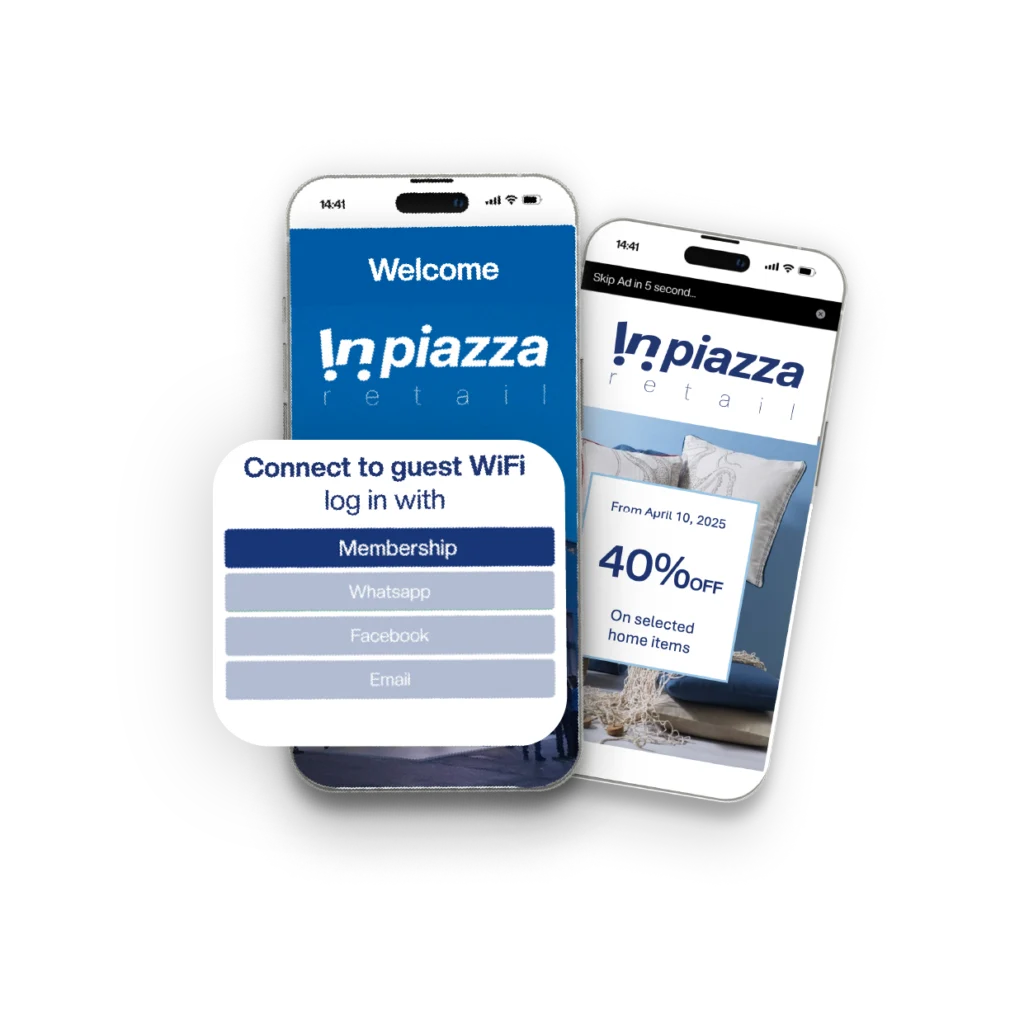 inpiazza captive portal customizable with brand