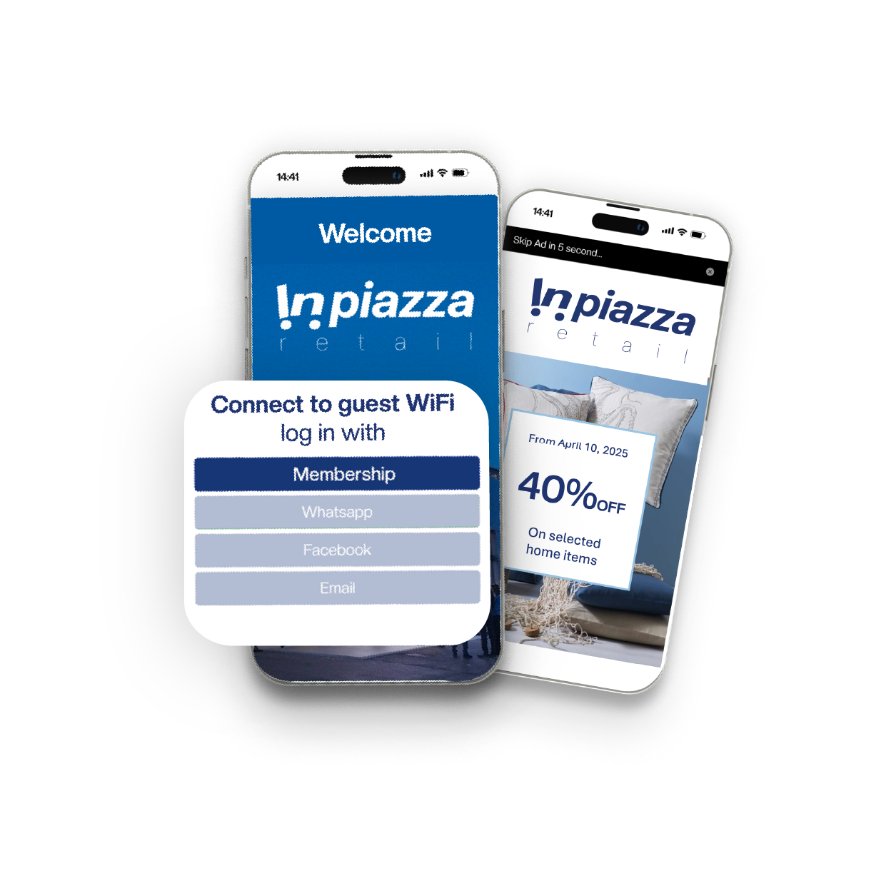 inpiazza captive portal customizable with brand